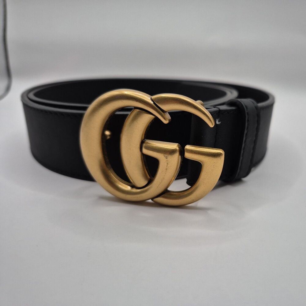 Gucci GG Buckle Leather Belt Size 98.36/No Dust Bag-PRE-OWNED